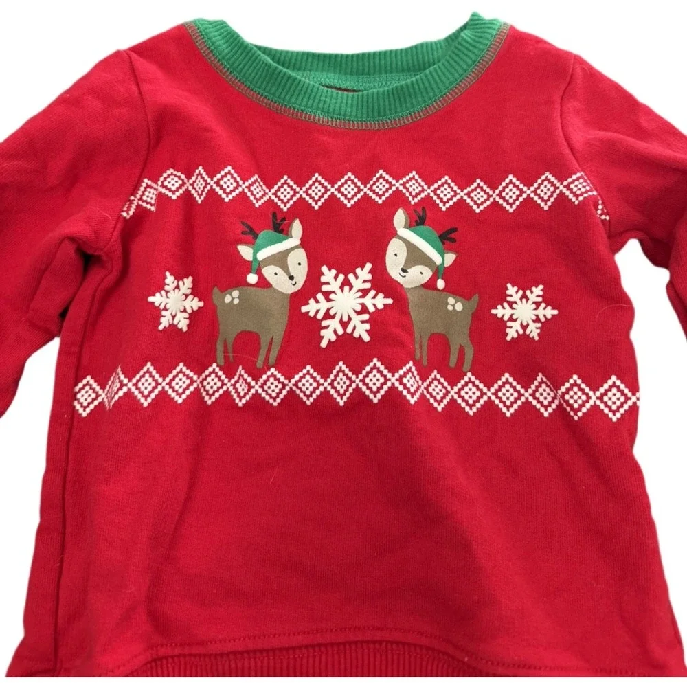 Carter's Just One You 9M Christmas Reindeer Sweatshirt Red Holiday Baby